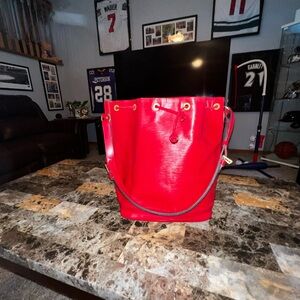 Red Louis Vuitton Noe bag